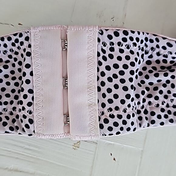 Isaac Mizraha New York Polka Dot and Lace Black Light Pink Bra Size 42DD - Picture 4 of 9